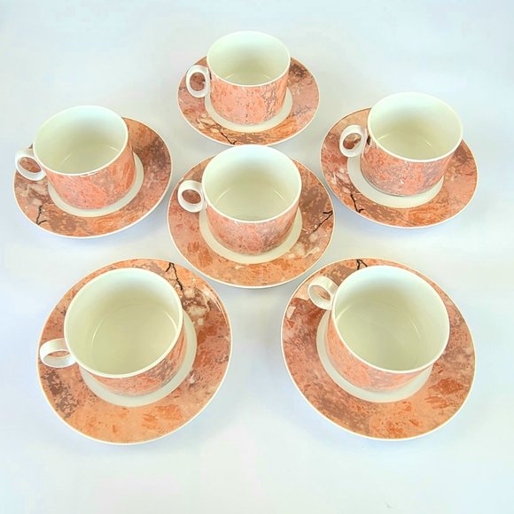 Vintage- Villeroy and Boch - Siena Pattern - 6 Cups & 6 Saucer Set - Picture 1 of 12